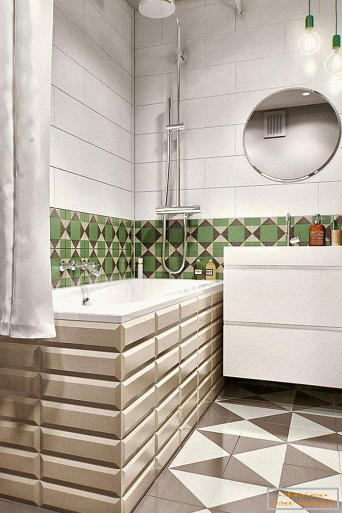 Fürdőszoba egy kis stúdió apartman Moszkvában