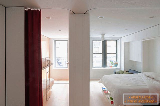 Hálószoba és gyermek multifunkcionális apartman-transzformátor New Yorkban