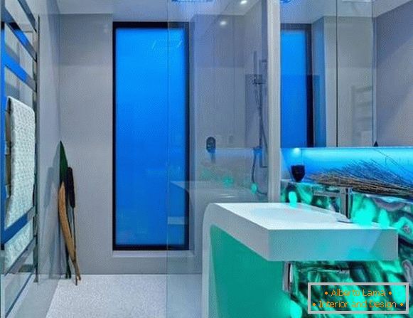 Futurisztikus fürdőszoba világítás