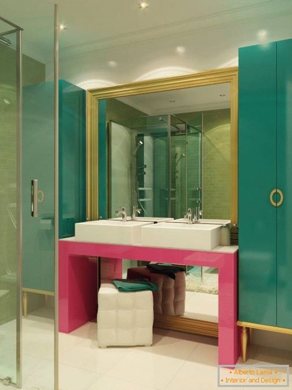 Szokatlan színrendszer a fürdőszobában 2015
