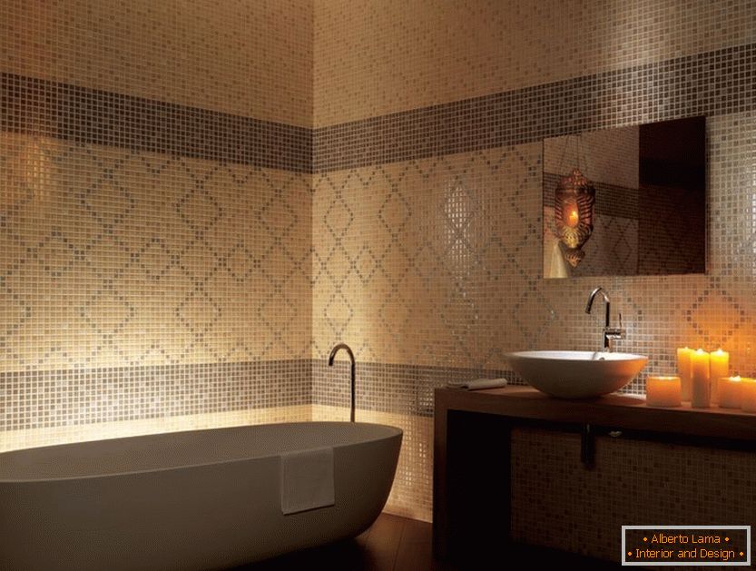 Kerámia mozaik a fürdőszobában