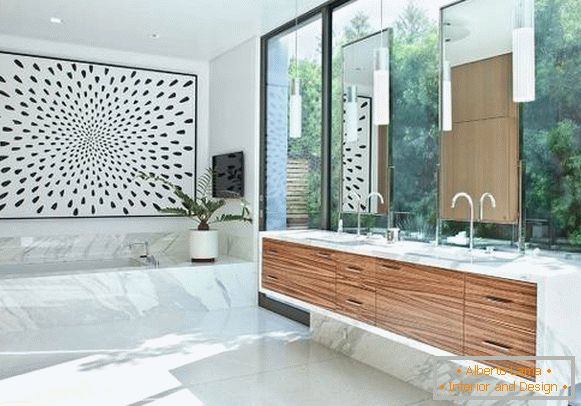 Modern, márványos fürdőszoba