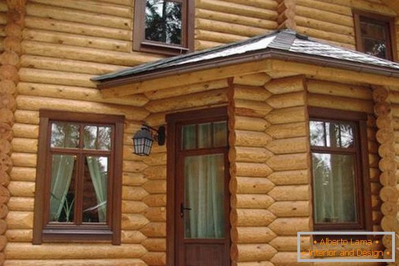 Favázott ablakok fából készült házban fotó, fotó 2
