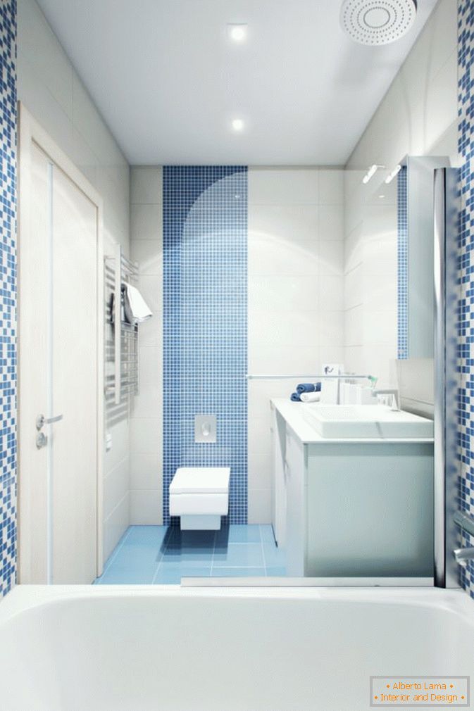 Fürdőszoba egy kis stúdió apartman Oroszországban