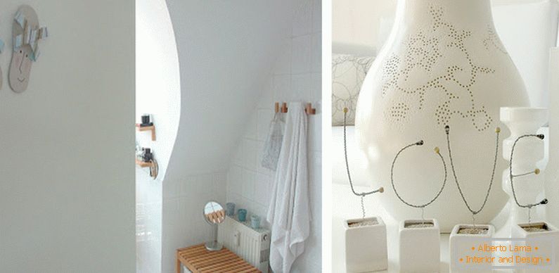 Fürdőszoba és dekoratív elemek fehér színben