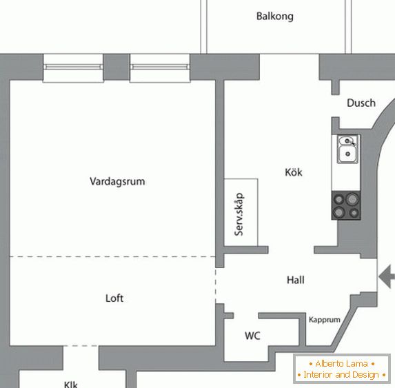 Egyszobás apartman Svédországban