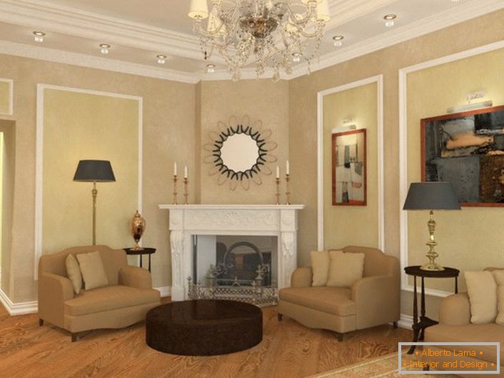 Vendégszobája neoklasszikus stílusban egy sikeres francia üzletember nagy házában.