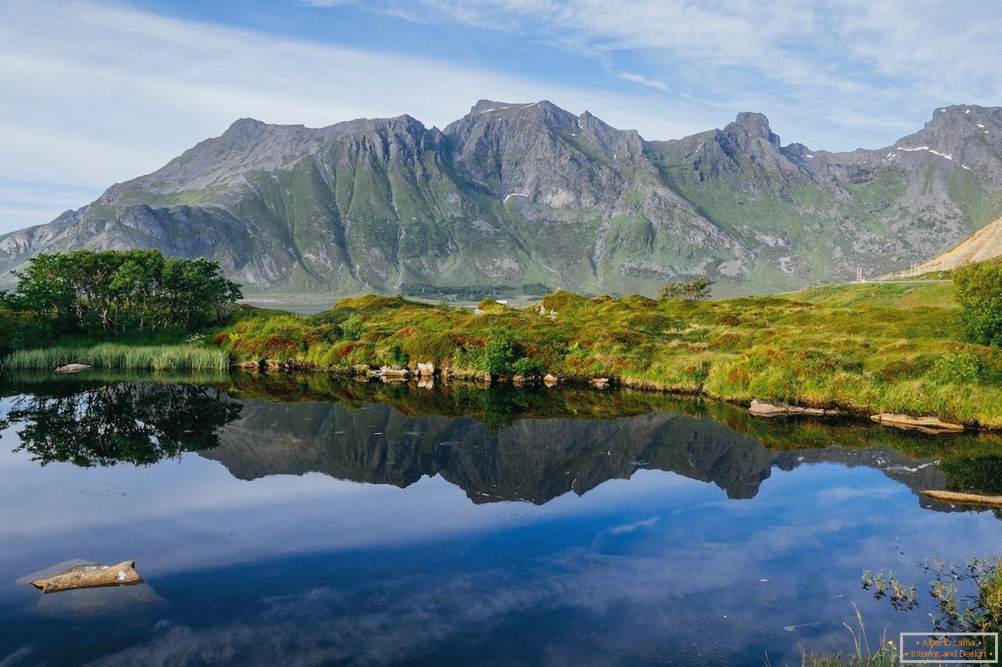 Színes természeti táj Norvégiában