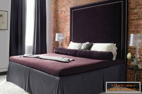 Luxus ágy magas, puha, bársonyos fejléccel
