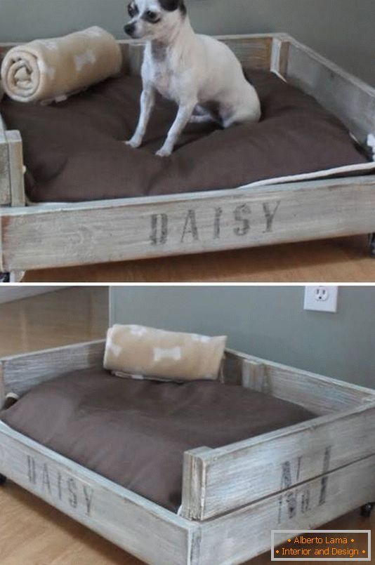Ágy kutya számára régi bútorokból