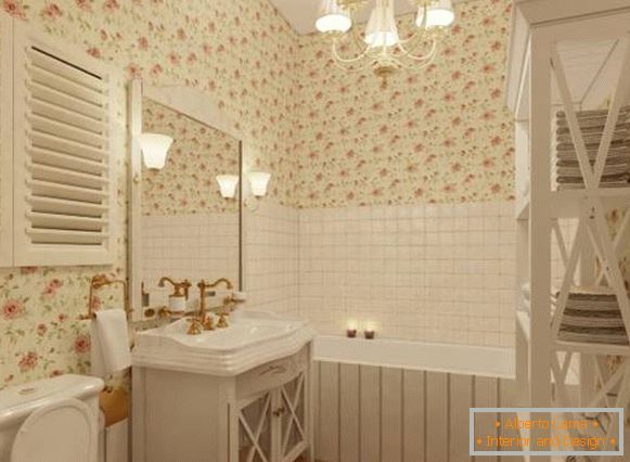 Fényes Provence stílusú fürdőszoba