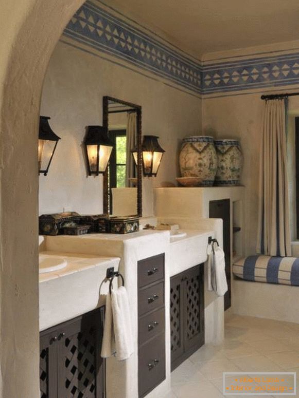 Ősi fürdő design Provence stílusú fénykép