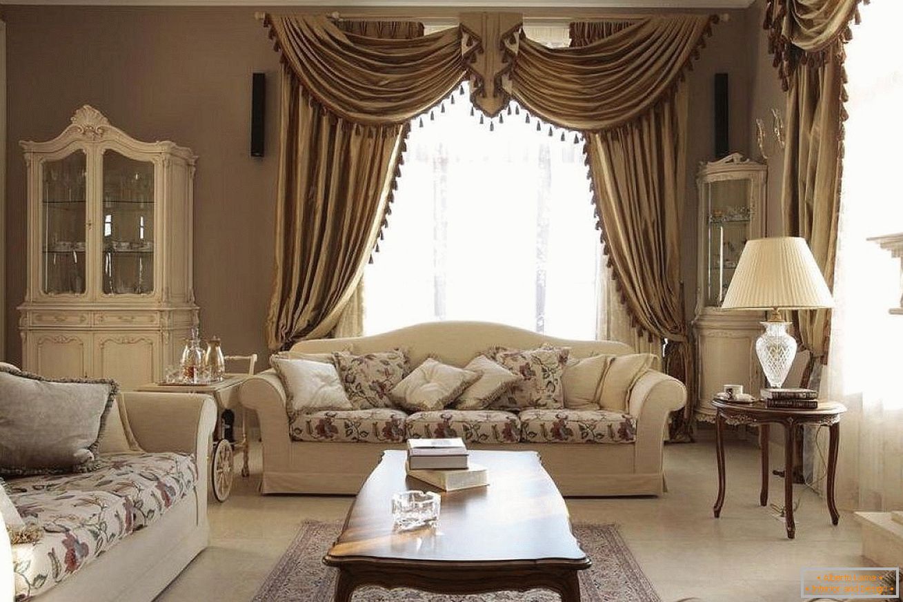 Bézs-barna színű nappali