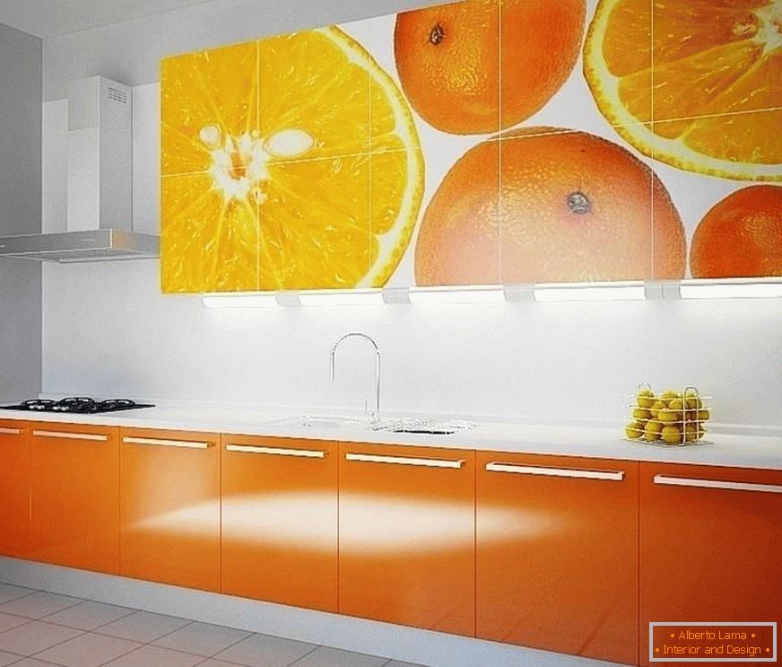 A konyha narancssárga homlokzata