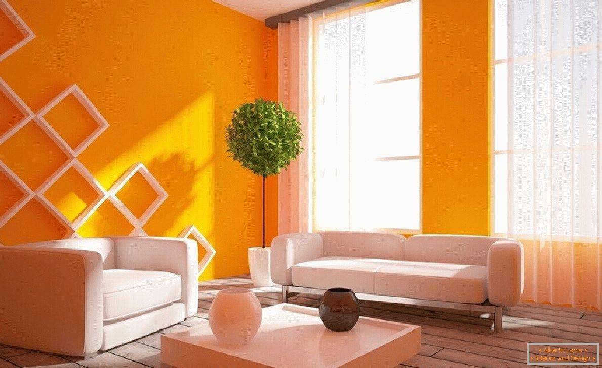 A belső tér narancsszínű