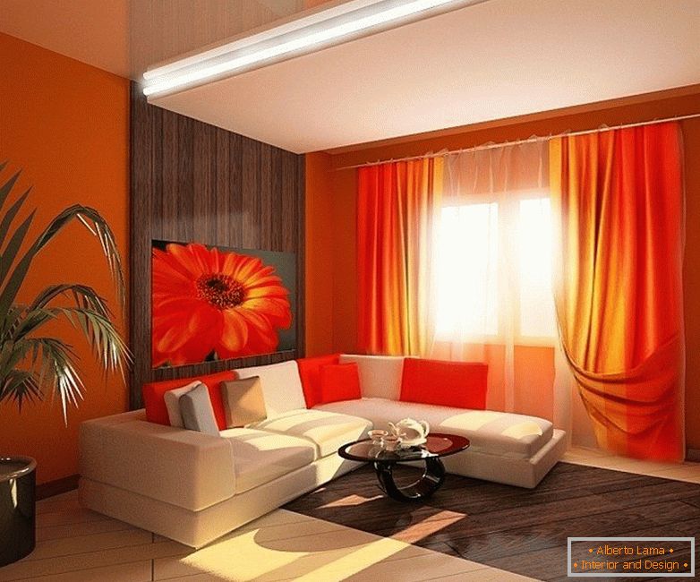 Világos narancsszínű a belső térben