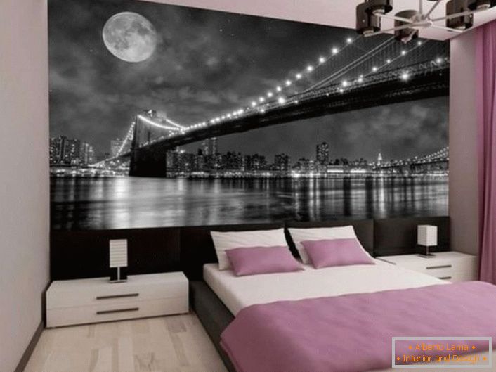 A tervezők kedvenc témája az éjszakai metropolisz és a kábeles híd a fényekben.