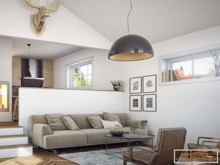 A skandináv minimalizmus látványosan megjelenik a nappali tervezésében.