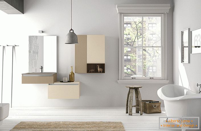 Fürdőszoba skandináv stílusban - lakonikus kényelem és funkcionalitás.
