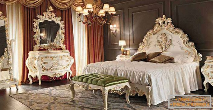 Egy hálószoba egy francia jómódú család nagy házában. 