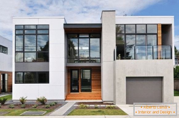 Gyönyörű homlokzatok magánházak - betonból készült házak fényképei