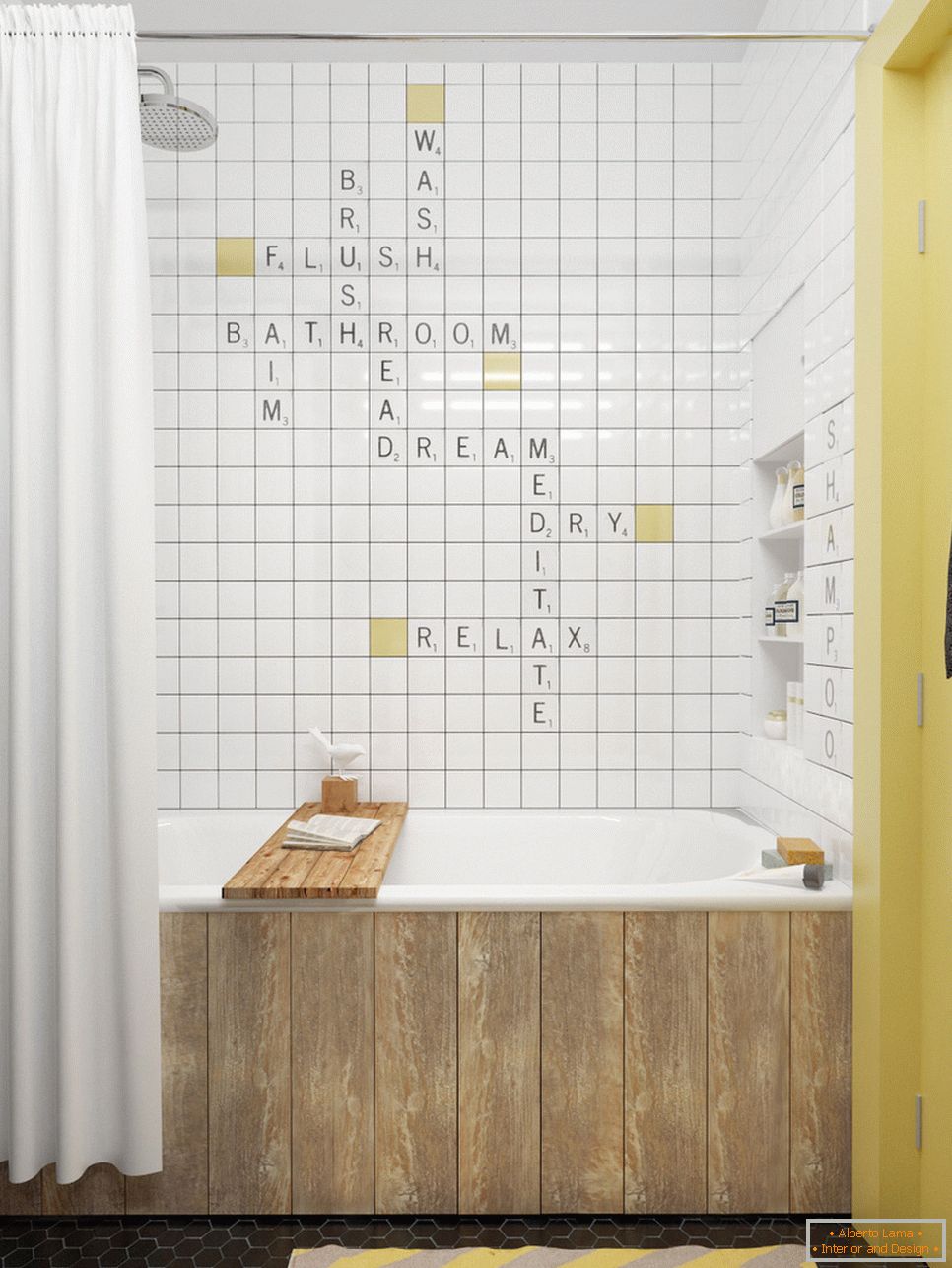 Fürdőszoba tervezői lakás a külvárosokban