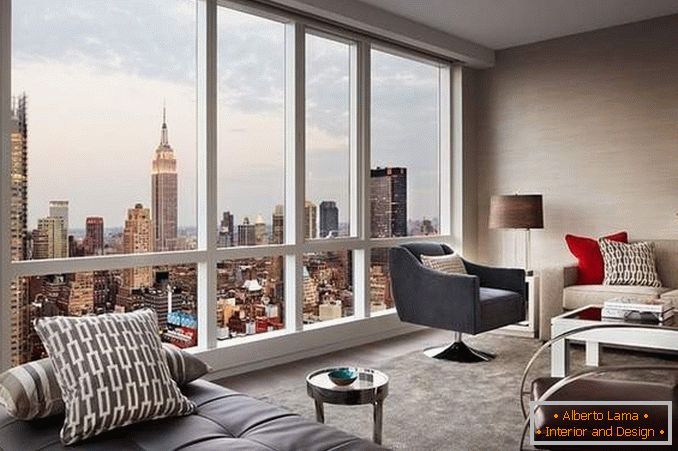 Apartman panorámás ablakokkal - gyönyörű kilátással a városra