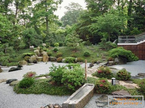 Japán kerttervezés - fénykép Zen közelében a ház