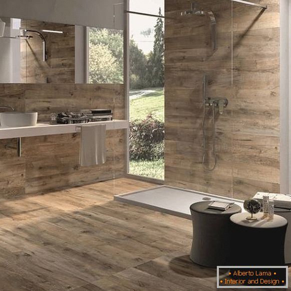Fából készült fürdőszobai cserép Fotó