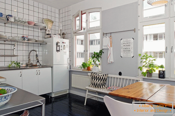 A konyha egy kis lakás Stockholmban