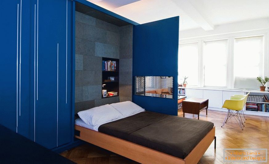 Összecsukható ágy egy kis lakás kialakításában