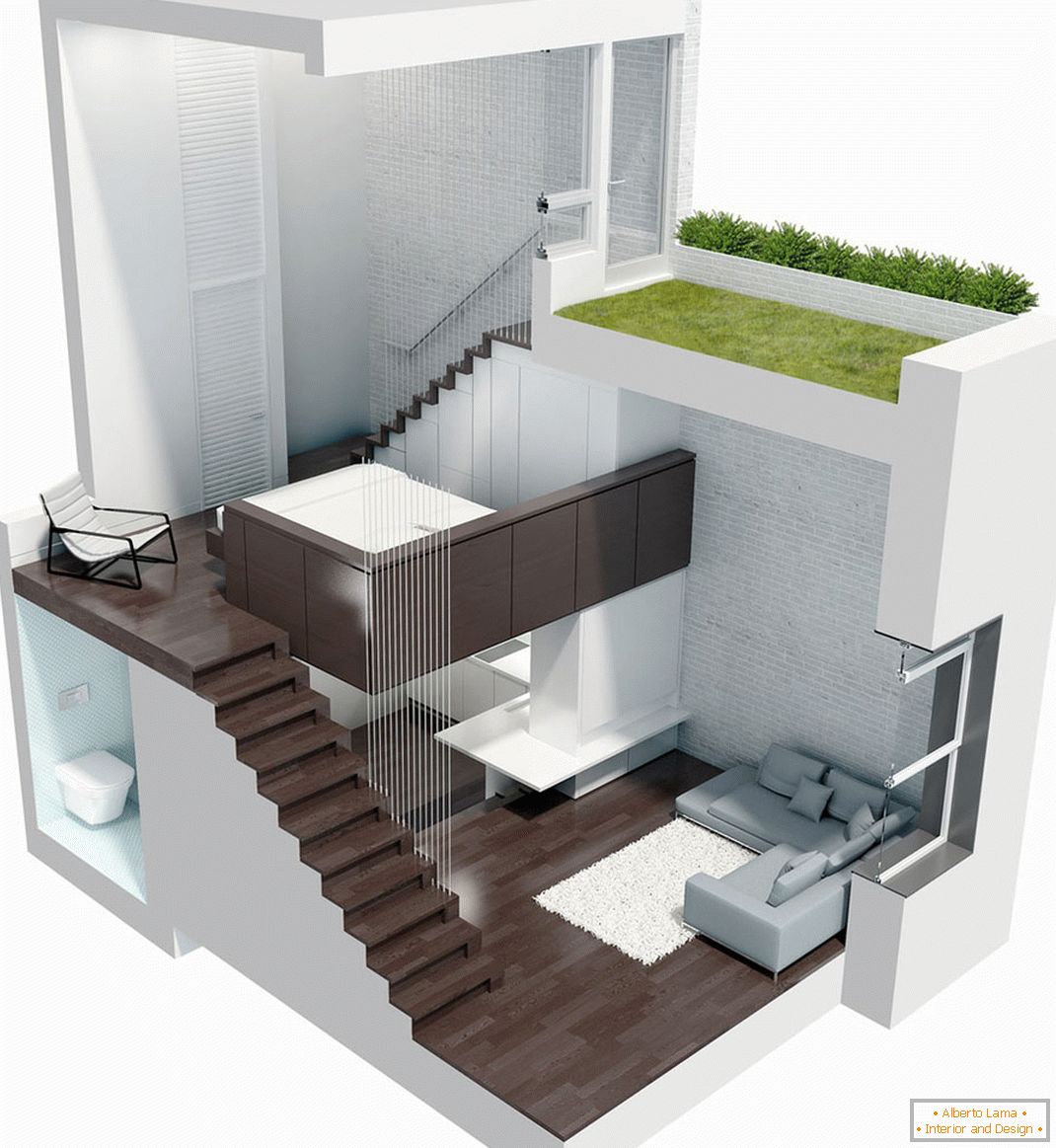 Egy kis lakás modern kialakítása