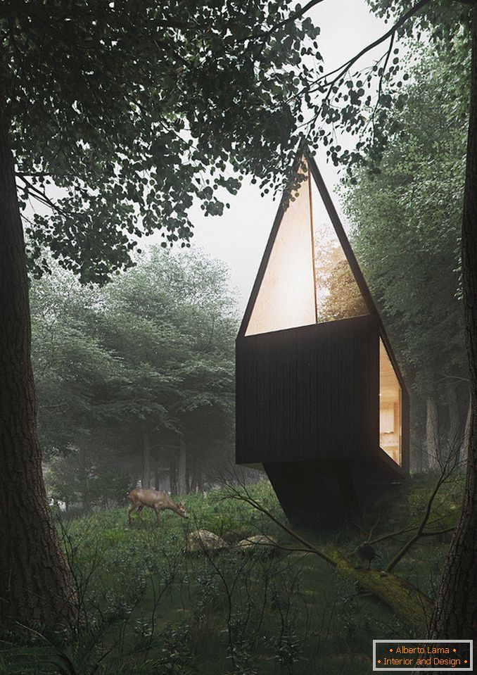 Маленький домик Tomek Michalski kabin в лесу