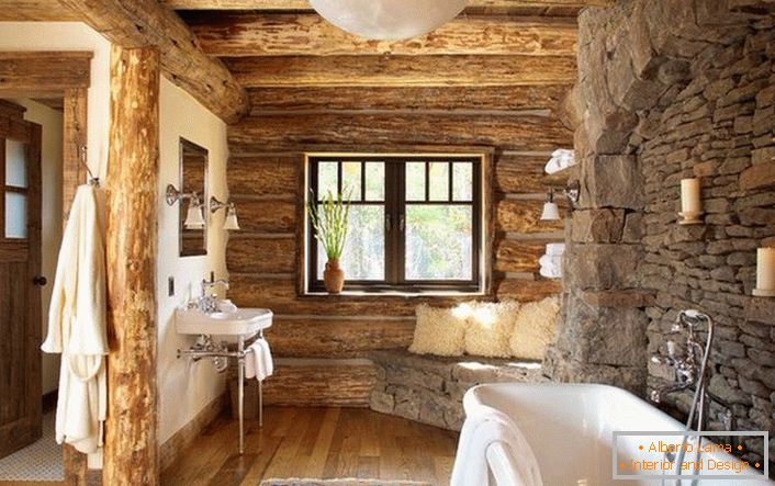 A fürdőszoba fából készült