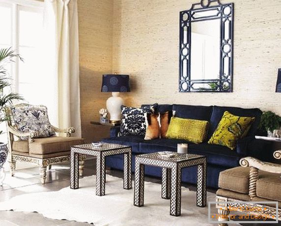 Eklektika és szimmetria a nappali tervezésében