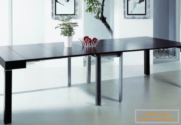 összecsukható asztali konzol fekete a nappali kialakításában