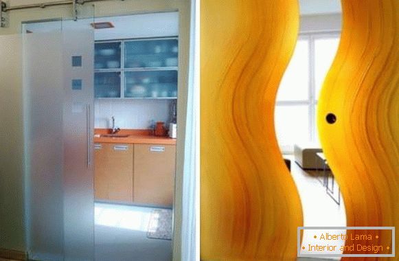Üveg tolóajtók a konyhába - design lehetőségek és fényképek