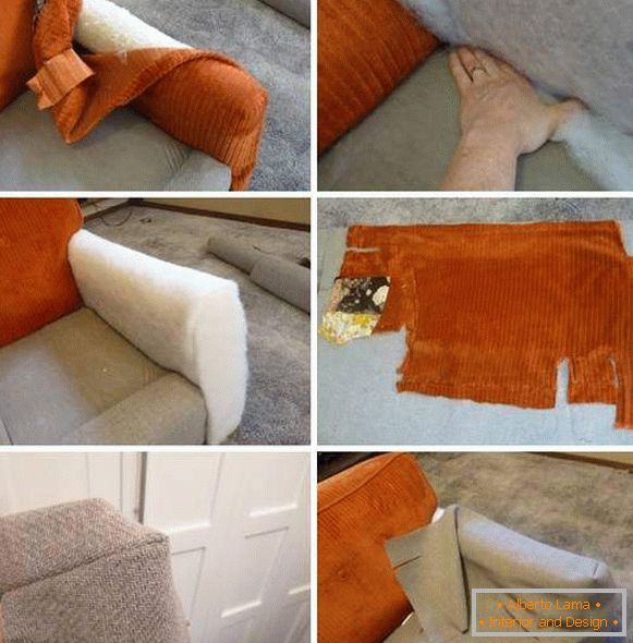 A kanapé javítása a saját kezével - a karfák szűkítése