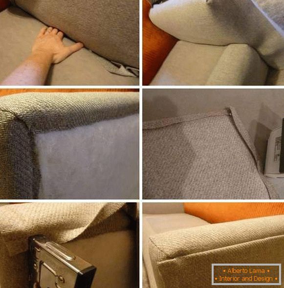 Hogyan cseréljünk le egy kanapé kárpitját - lépésről lépésre