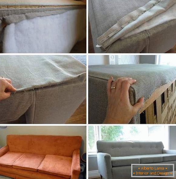 Kárpitozott bútorok javítása és helyreállítása - a kanapé nyúlványa