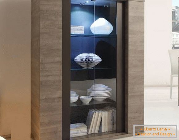 Modern szekrényszekrény ételekhez a nappaliban