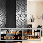 Fekete és ezüst mintás japán függönyök