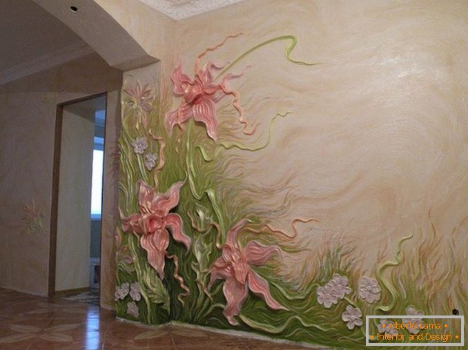 Díszítő falak dekoratív gipsszel fotó 1