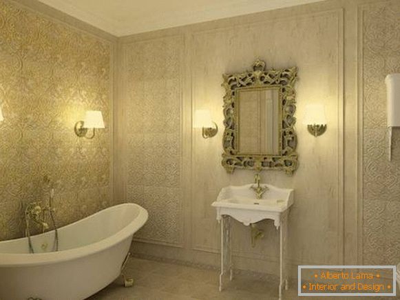 fali lámpa egy fürdőszobához klasszikus stílusban, fotó 23