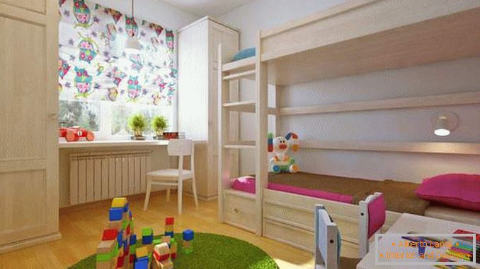 Két szobás apartman kialakítása gyermekek részére két gyermek részére