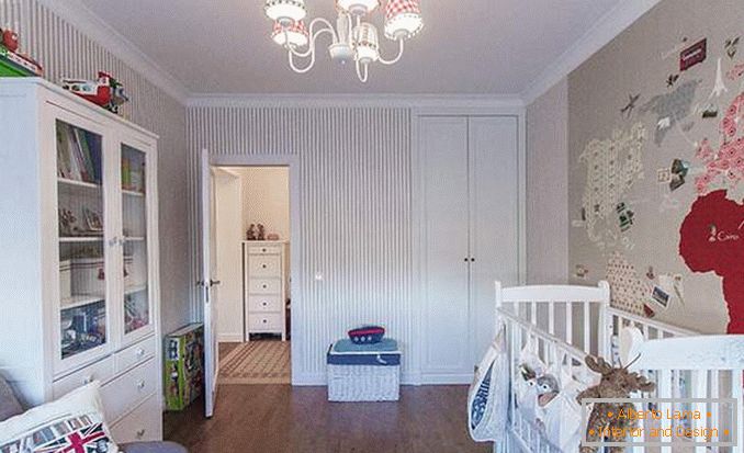 A két szobás apartman kialakítása egy gyermekes család számára - egy gyermekszobai fotó