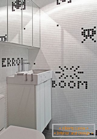 Eredeti mozaik a fürdőszoba tervezésében