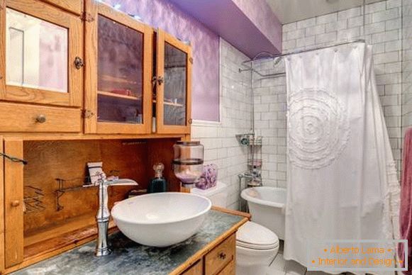 Fa büfé - fotó modern fürdőszobában