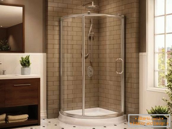 Üvegajtók zuhany szögletes - fürdőszoba design fénykép