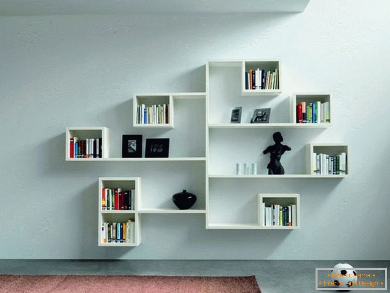 bútor-belső-bájos-fehér falra-cube-book-polcok-on-cool-fali polcok-cool-fali polcok-dekoráció